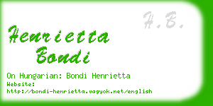 henrietta bondi business card